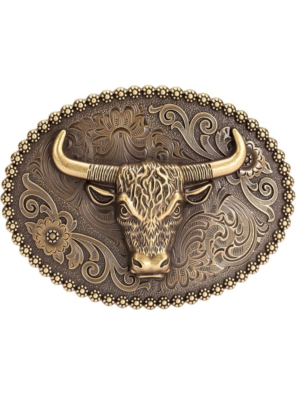 Men Bison Bronze Western Belt Buckle Bull Skull Cowboy Gift for Men Women